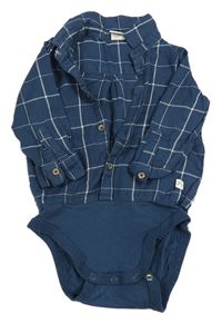 Tmavomodro-biele kockované košeľové body s dúhou zn. LINDEX