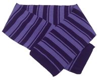 Tmavofialovo-purpurová pruhovaná pletená šála