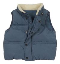 Šedomodrá prošívaná šusťáková zateplená vesta Matalan