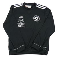 Čierno-biela funkčná futbalová mikina s nápismi a loptou Adidas