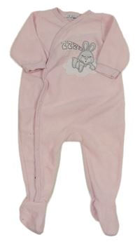 Světlerůžový fleecový overal se zajíčkem Ergee
