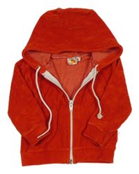 Červená zamatová prepínaci mikina s kapucňou bébé jou