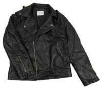 Čierny koženkový zateplený krivák ZARA