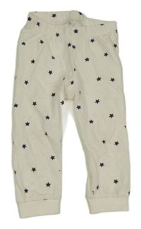 Smetanové pyžamové kalhoty s hvězdičkami 