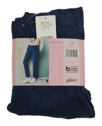 Nové - tmavomodré paper bag manšestráky alive