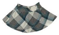 Bielo-sivo-smaragdová károvaná vlnená sukňa mayoral