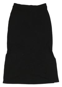 Černá žebrovaná dlouhá sukně PRIMARK