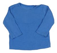 Modré žebrované triko George