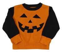 Oranžovo-čierny sveter s tekvicou SHEIN