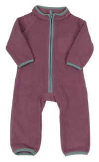 Fialovohnědý fleecový overal s kapsou PRIMARK