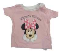 Svetloružová -biele tričko s Minnie PRIMARK