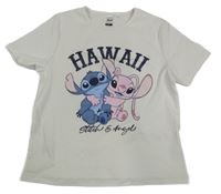 Smetanové žebrované crop tričko se Stitchem a Angelou C&A