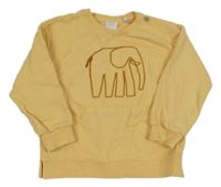 Okrová oversize mikina se sloníkem ZARA