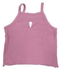 Ružový rebrovaný top so zmrzlinkou H&M