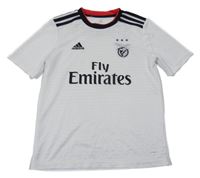 Bílo-černý pruhovaný funkční fotbalový dres so znakom Adidas