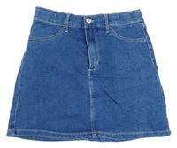 Modrá tepláková rifľová sukňa H&M