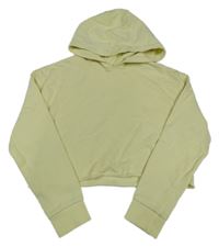 Svetložltá crop mikina s kapucňou H&M