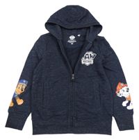 Tmavomodrá melírovaná propínací mikina s PAW PATROL a kapucí C&A
