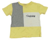 Žlto-bielo-sivé tričko s nápismi River Island