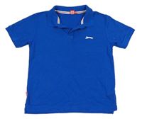 Zafírové polo tričko s logom Slazenger