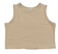 Béžový rebrovaný crop top River Island