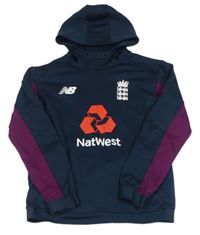 Tmavomodro-fialová futbalová funkčná mikina s kapucí - England zn. New Balance