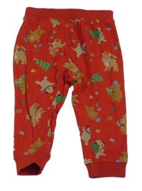 Červené tepláky so zvířaty a darčekmi H&M