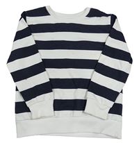 Bielo-tmavomodrá pruhovaná mikina Dunnes