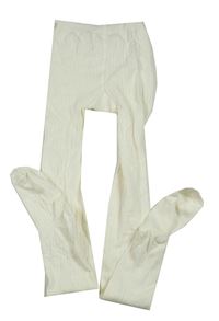 Smetanové žebrované punčocháče Okaidi