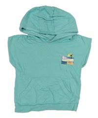 Tyrkysové teplákové tričko s palmou a kapucňou Matalan