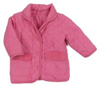 Tmavoružová prešívaná šušťáková zateplená bunda