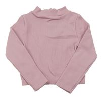 Starorůžové žebrované sportovní crop triko Primark