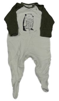 Bílo-khaki overal s medvědem Next