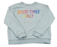 Svetlomodrá mikina s nápisom