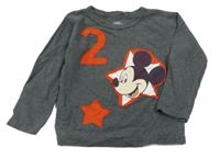 Tmavosivé tričko s Mickeym a číslom H&M