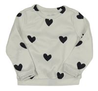 Biela mikina so srdiečkami Shein