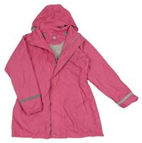 Fuchsiová nepromokavá jarná parka s kapucňou X-Mail