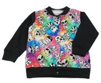 Čierno-farebná prepínaci mikina so superhrdinami 