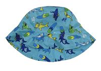 Azurový šusťákový klobouk se žraloky Kiki&Koko