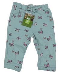 Nové - Svetlomodré tepláky s motýly Manor