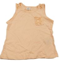 Oranžový top s čipkovou vreckom Little Kids