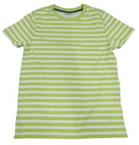 Limetkovo-biele pruhované tričko Kids