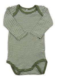 Khaki-bílé pruhované body Name it