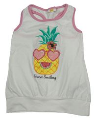 Biely top s ananasom Kids