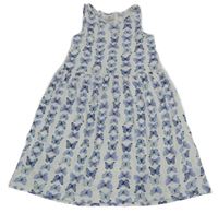 Biele bavlnené šaty s motýly H&M