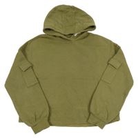 Khaki crop mikina s kapsami na rukávech a kapucňou M&S