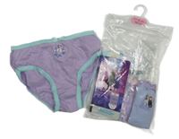 Nové - 5x kalhotky s Frozen - 2x bílé + 2x lila + světlemodré Primark