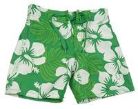 Zelené kvetované plážové kraťasy H&M