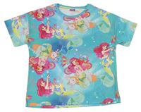 Světlemodro-barevné pyžamové tričko s Ariel Disney