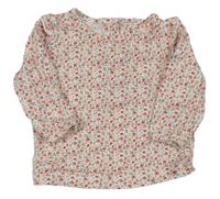 Bílo-růžové květované triko Matalan